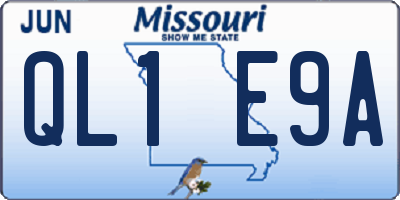 MO license plate QL1E9A