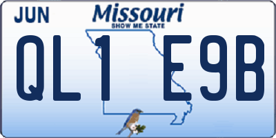 MO license plate QL1E9B