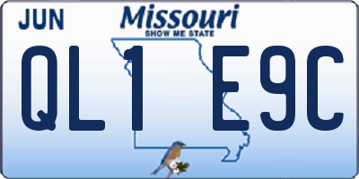 MO license plate QL1E9C