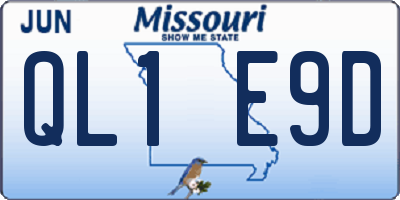 MO license plate QL1E9D