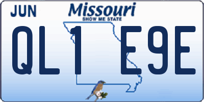 MO license plate QL1E9E