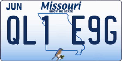 MO license plate QL1E9G