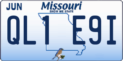 MO license plate QL1E9I