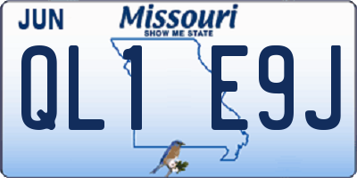 MO license plate QL1E9J