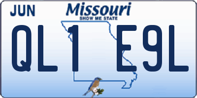 MO license plate QL1E9L