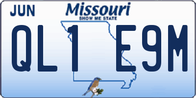 MO license plate QL1E9M