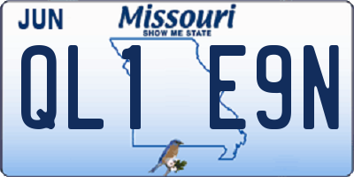 MO license plate QL1E9N