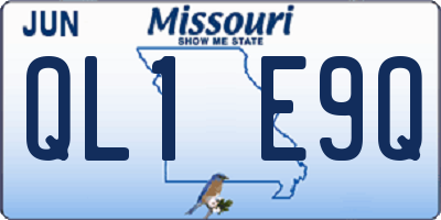 MO license plate QL1E9Q