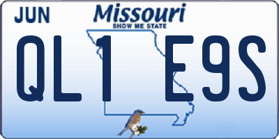 MO license plate QL1E9S