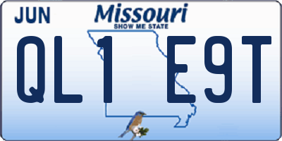 MO license plate QL1E9T