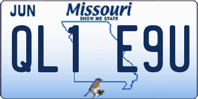MO license plate QL1E9U