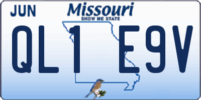MO license plate QL1E9V