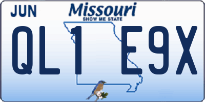 MO license plate QL1E9X