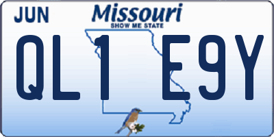 MO license plate QL1E9Y