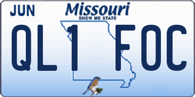 MO license plate QL1F0C