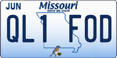 MO license plate QL1F0D