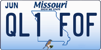 MO license plate QL1F0F