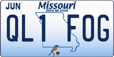 MO license plate QL1F0G