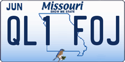 MO license plate QL1F0J