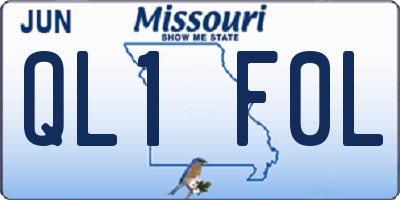 MO license plate QL1F0L