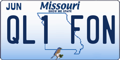 MO license plate QL1F0N