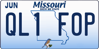 MO license plate QL1F0P