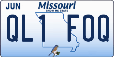 MO license plate QL1F0Q