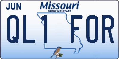 MO license plate QL1F0R