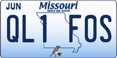 MO license plate QL1F0S