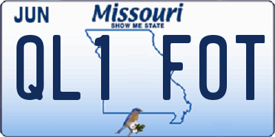 MO license plate QL1F0T