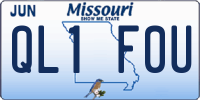 MO license plate QL1F0U