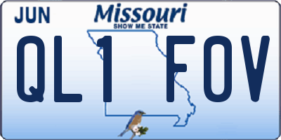 MO license plate QL1F0V