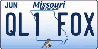 MO license plate QL1F0X