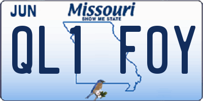 MO license plate QL1F0Y