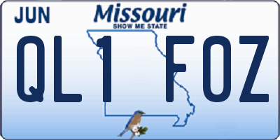 MO license plate QL1F0Z