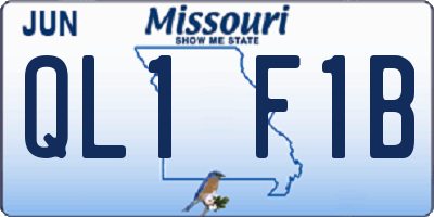 MO license plate QL1F1B