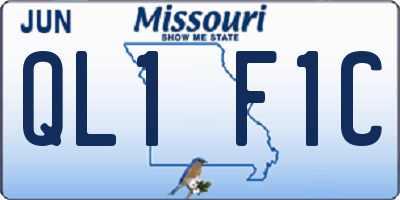 MO license plate QL1F1C