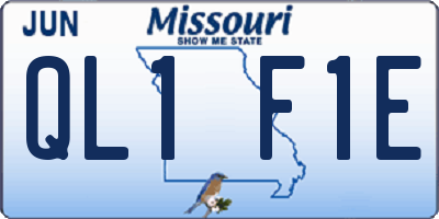 MO license plate QL1F1E