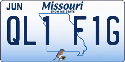 MO license plate QL1F1G
