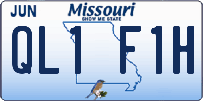 MO license plate QL1F1H