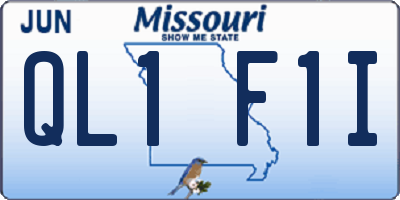 MO license plate QL1F1I