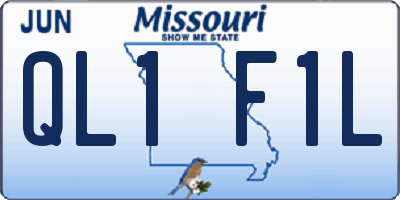 MO license plate QL1F1L