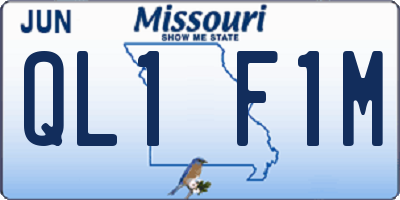 MO license plate QL1F1M