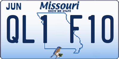 MO license plate QL1F1O