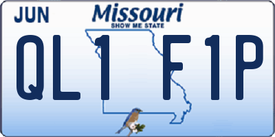 MO license plate QL1F1P