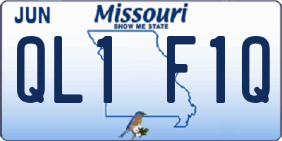MO license plate QL1F1Q