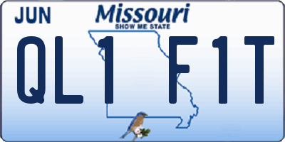 MO license plate QL1F1T