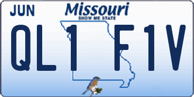 MO license plate QL1F1V