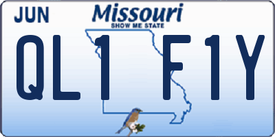 MO license plate QL1F1Y