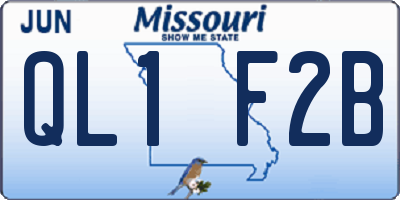 MO license plate QL1F2B